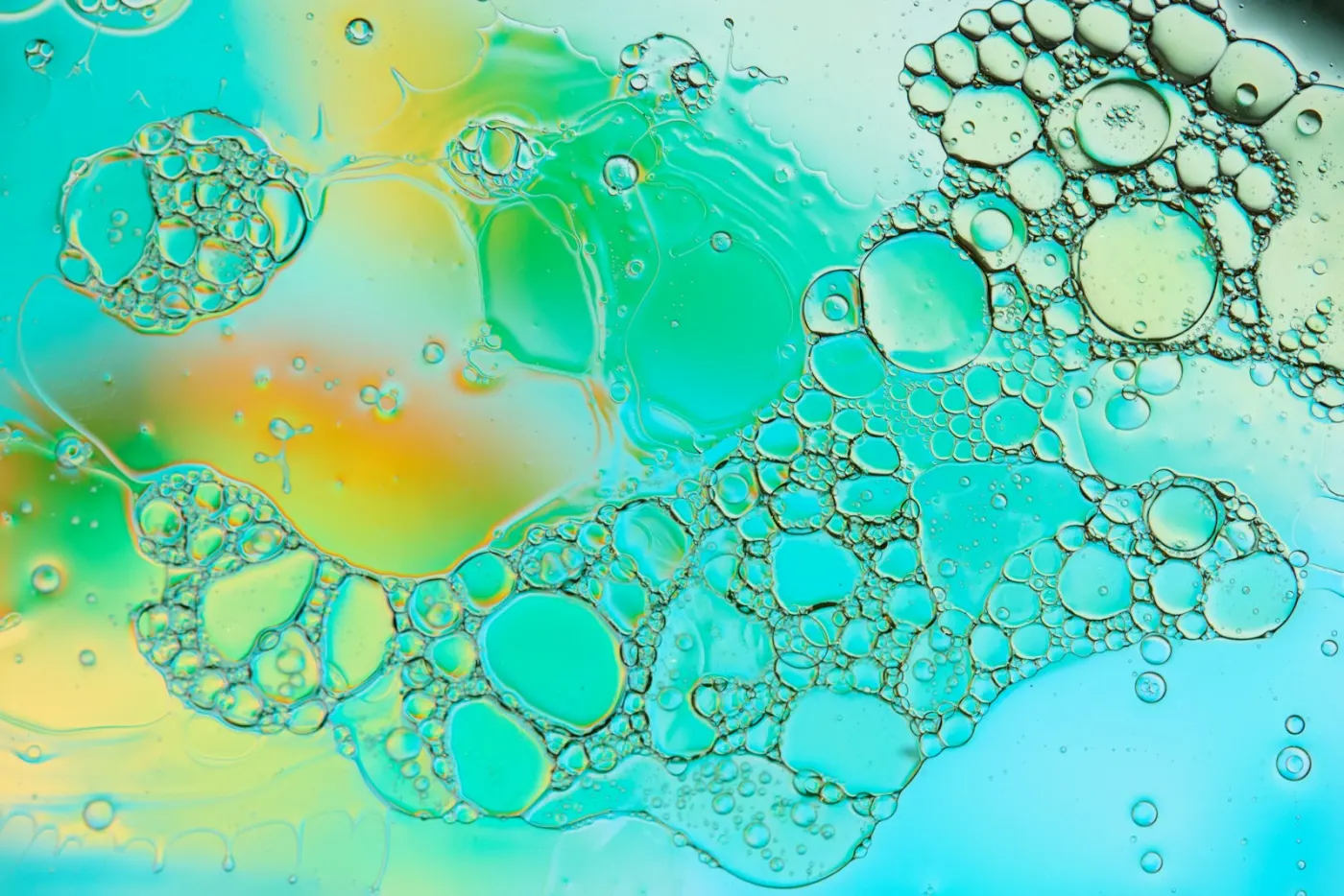 Water droplets on a blue surface